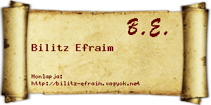Bilitz Efraim névjegykártya